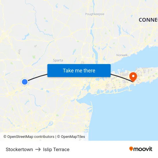 Stockertown to Islip Terrace map