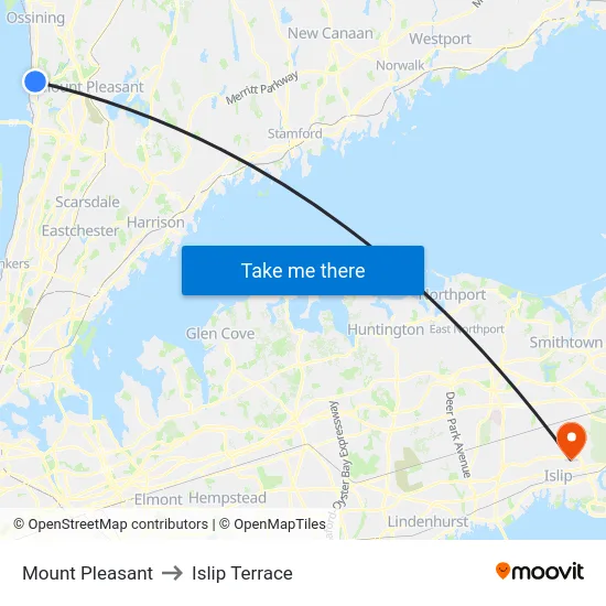 Mount Pleasant to Islip Terrace map