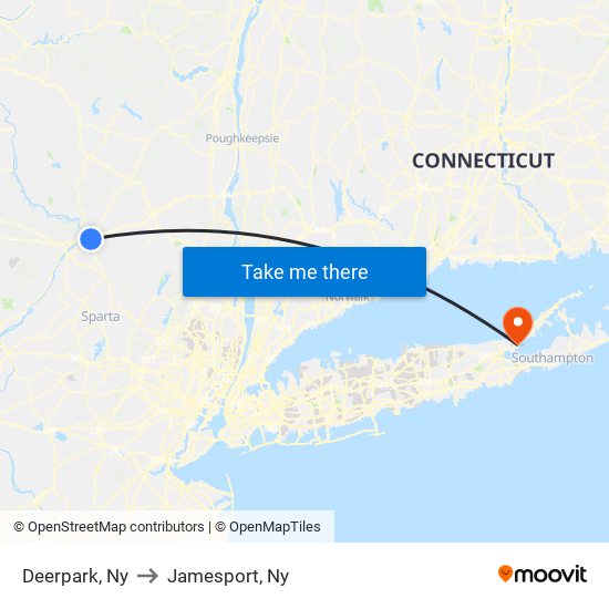 Deerpark, Ny to Jamesport, Ny map