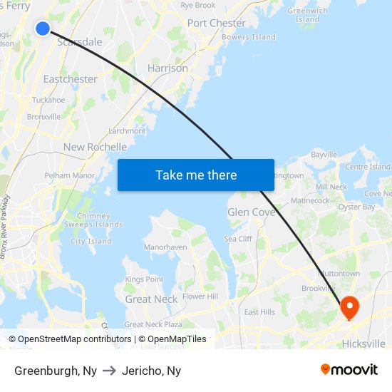 Greenburgh, Ny to Jericho, Ny map