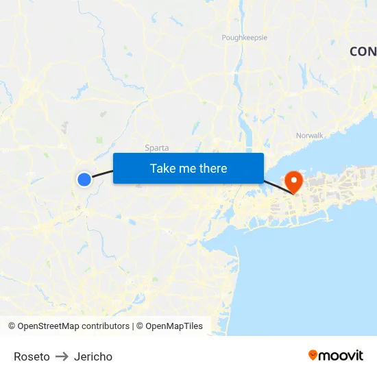 Roseto to Jericho map