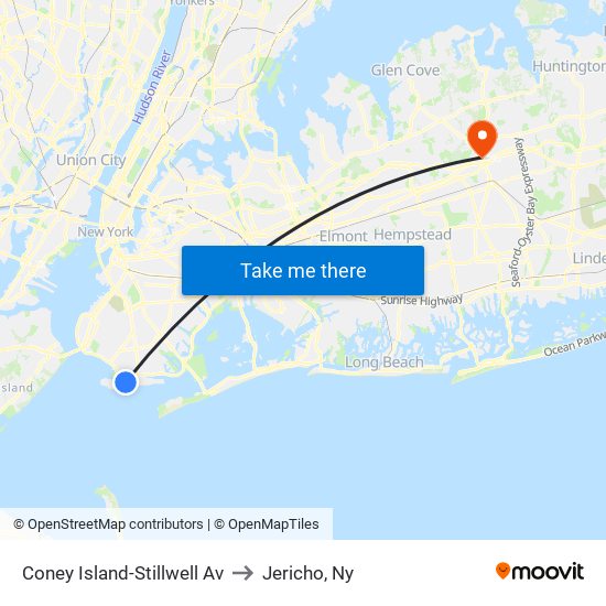 Coney Island-Stillwell Av to Jericho, Ny map