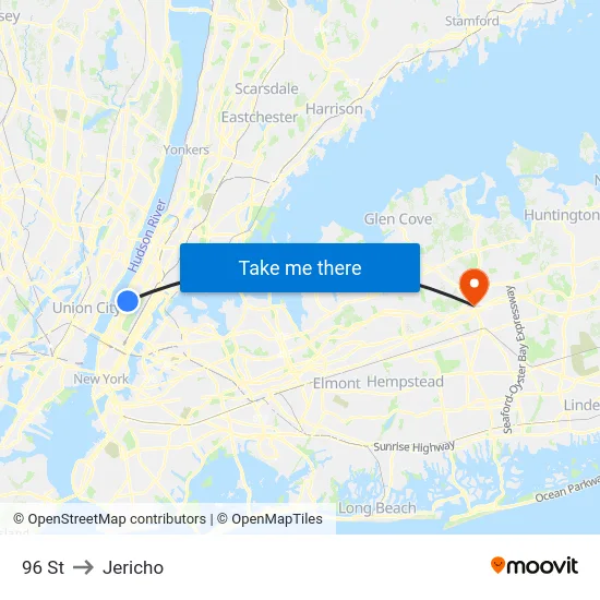 96 St to Jericho map