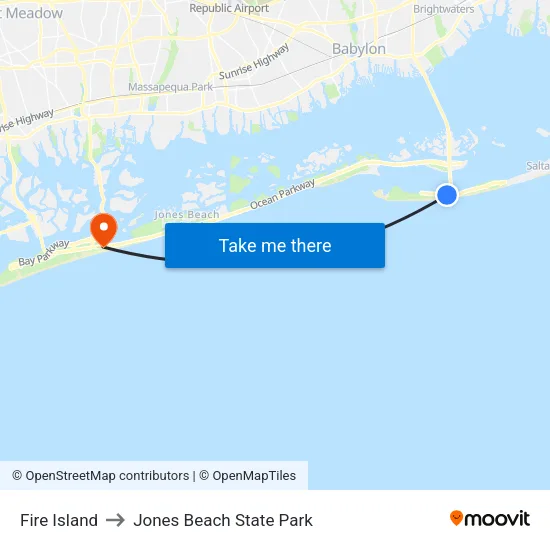 Fire Island to Jones Beach State Park map
