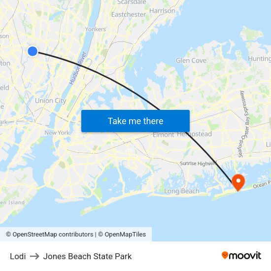 Lodi to Jones Beach State Park - City 75896 City 76086