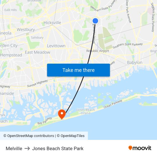 Melville to Jones Beach State Park - City 75896 City 76211