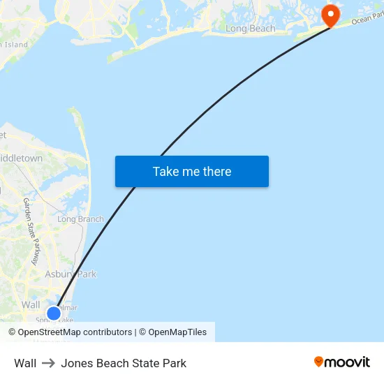 Wall to Jones Beach State Park map