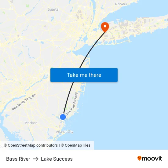 Bass River to Lake Success map