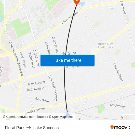 Floral Park to Lake Success map