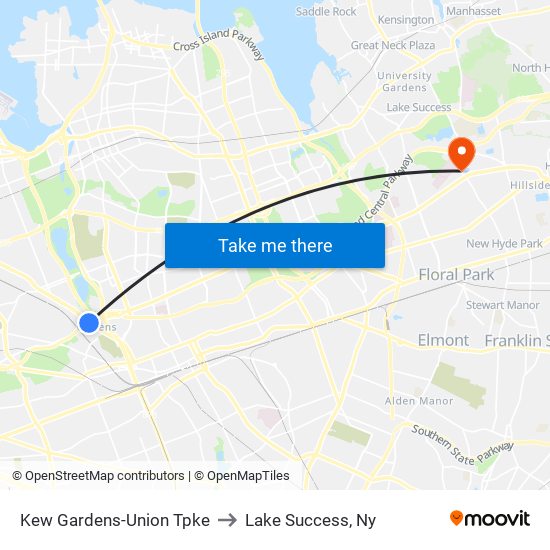 Kew Gardens-Union Tpke to Lake Success, Ny map
