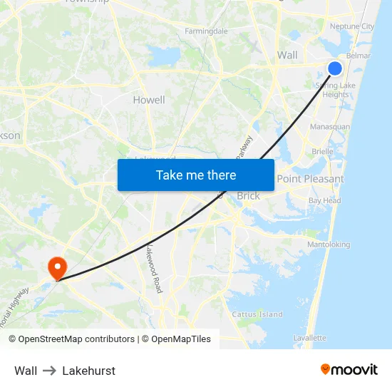 Wall to Lakehurst map