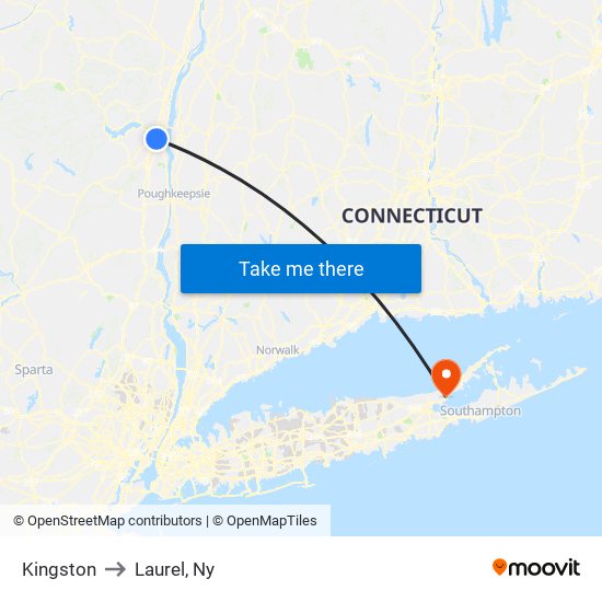 Kingston to Laurel, Ny map