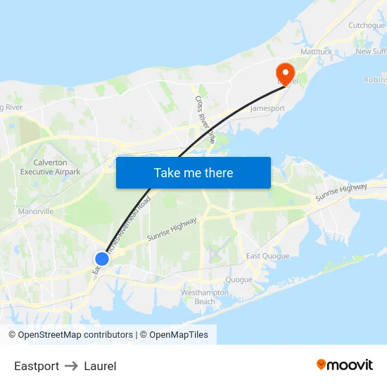 Eastport to Laurel map