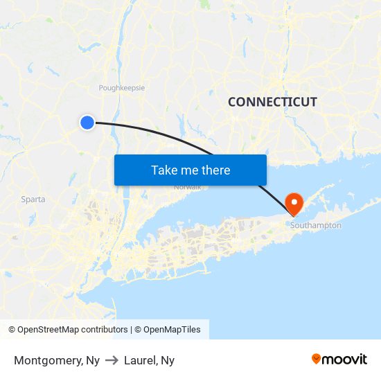 Montgomery, Ny to Laurel, Ny map