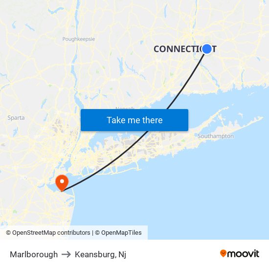 Marlborough to Keansburg, Nj map