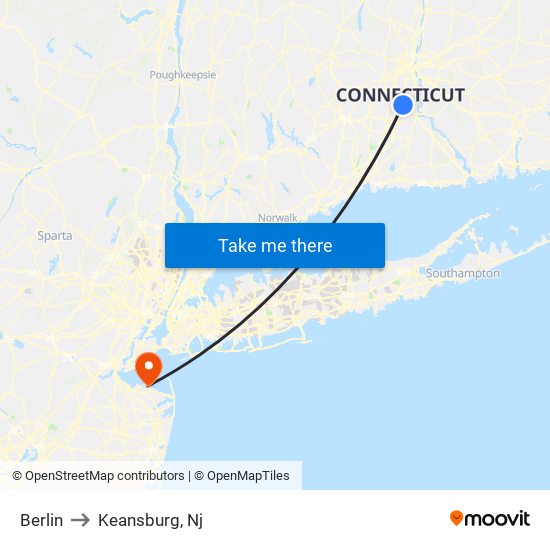 Berlin to Keansburg, Nj map