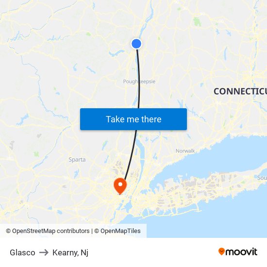 Glasco to Kearny, Nj map