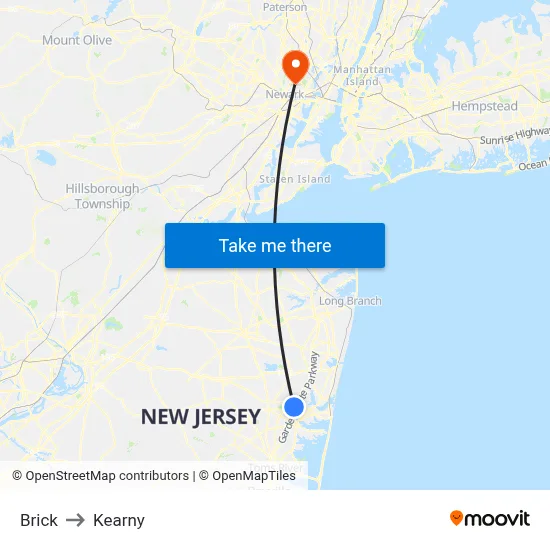 Brick to Kearny map