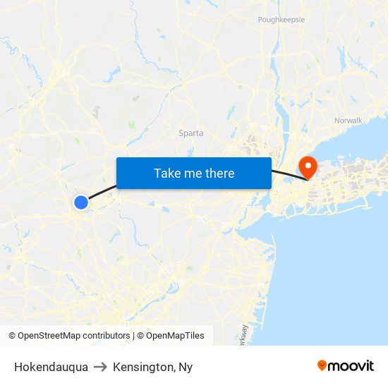 Hokendauqua to Kensington, Ny map