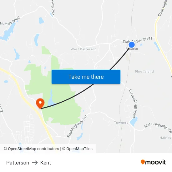 Patterson to Kent map