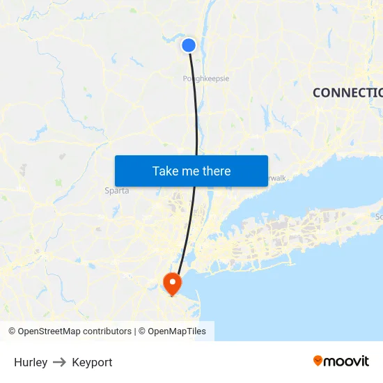 Hurley to Keyport map