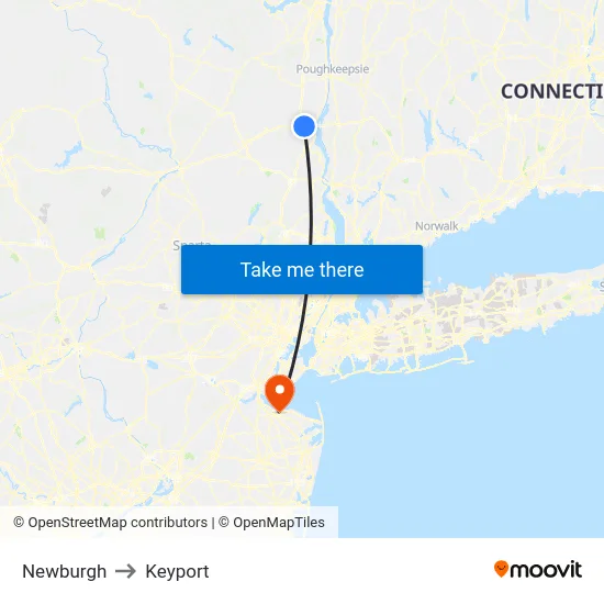 Newburgh to Keyport map