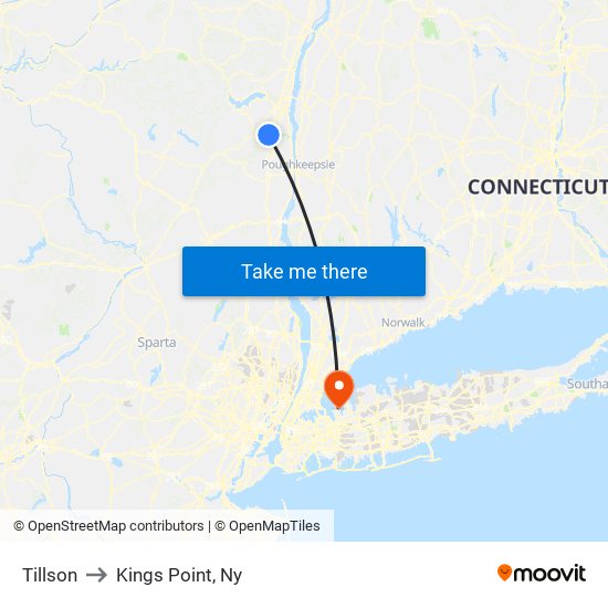 Tillson to Kings Point, Ny map