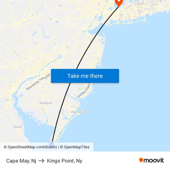 Cape May, Nj to Kings Point, Ny map