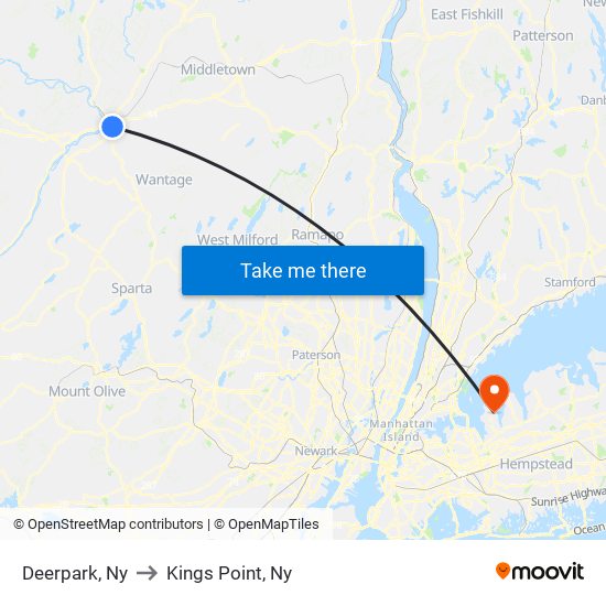 Deerpark, Ny to Kings Point, Ny map