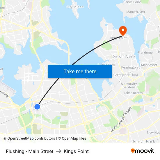 Flushing - Main Street to Kings Point map