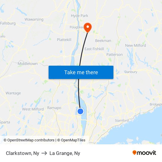 Clarkstown, Ny to La Grange, Ny map