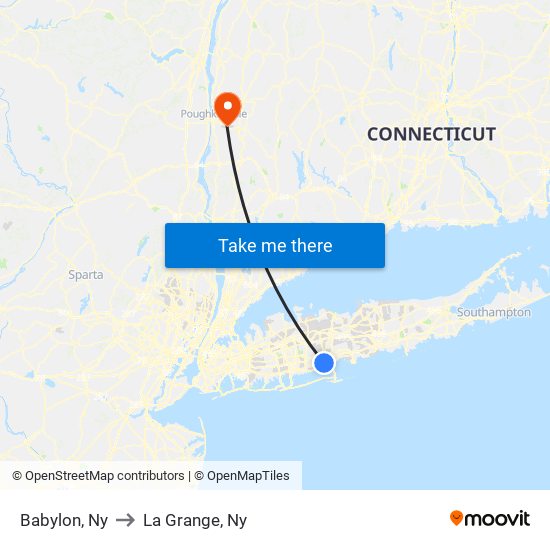 Babylon, Ny to La Grange, Ny map