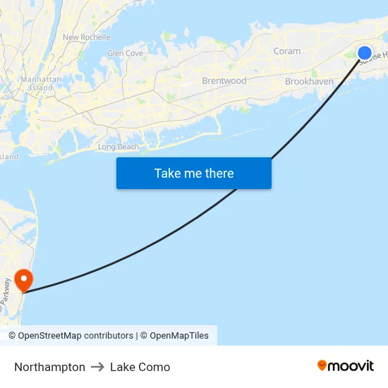 Northampton to Lake Como map
