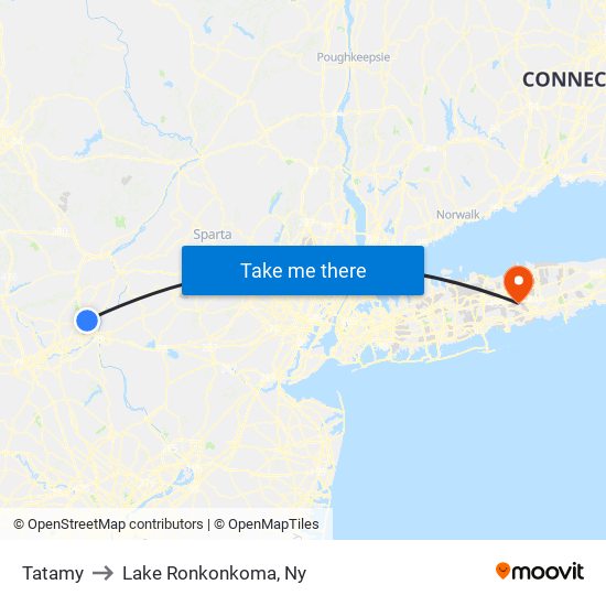 Tatamy to Lake Ronkonkoma, Ny map