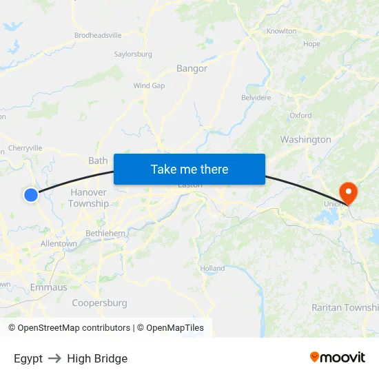 Egypt to High Bridge map