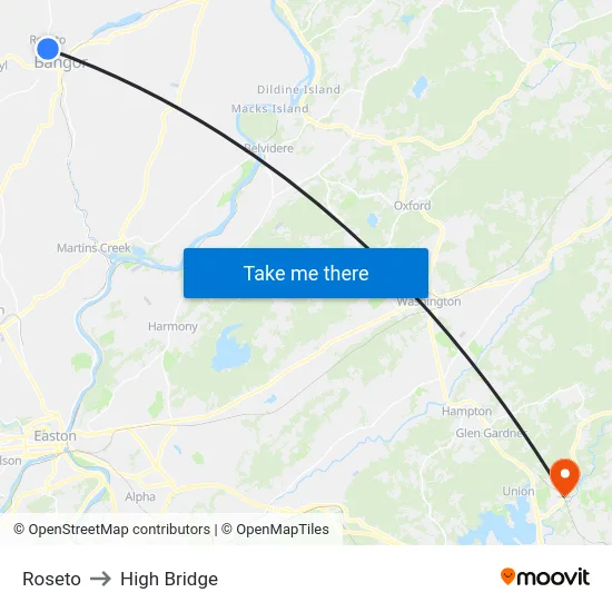 Roseto to High Bridge map