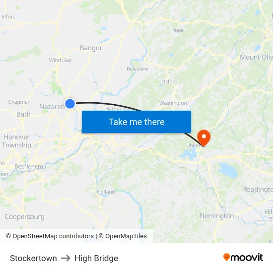 Stockertown to High Bridge map