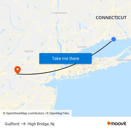 Guilford to High Bridge, Nj map