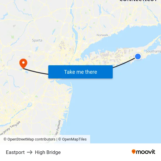 Eastport to High Bridge map