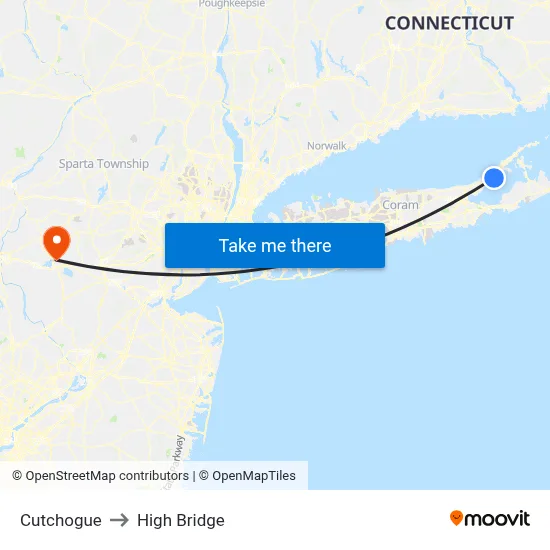 Cutchogue to High Bridge map