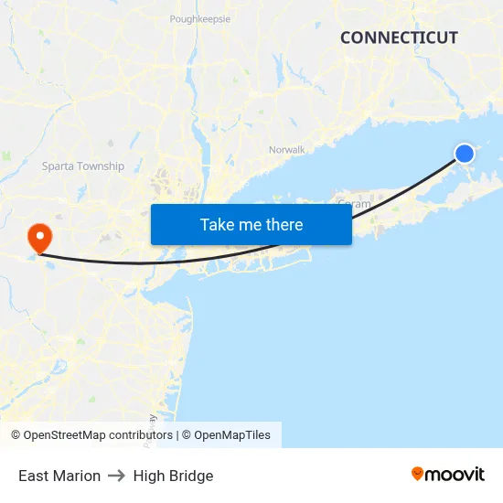 East Marion to High Bridge map