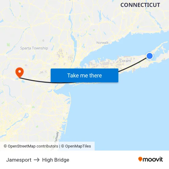 Jamesport to High Bridge map