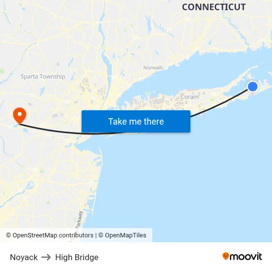 Noyack to High Bridge map