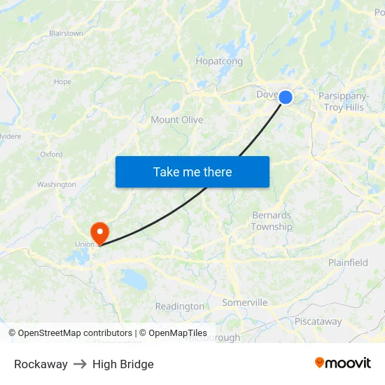 Rockaway to High Bridge map
