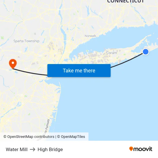 Water Mill to High Bridge map