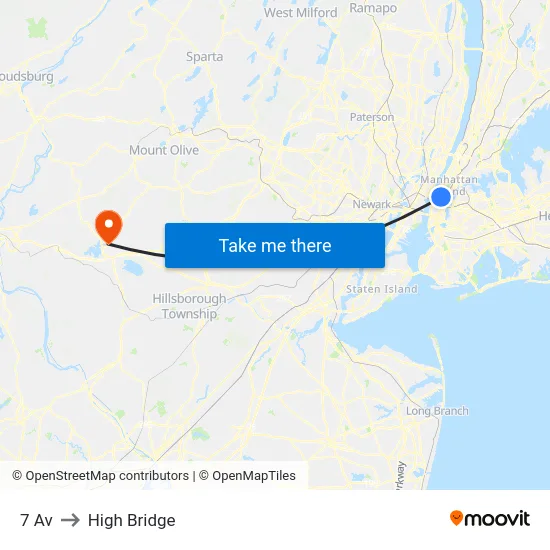 7 Av to High Bridge map