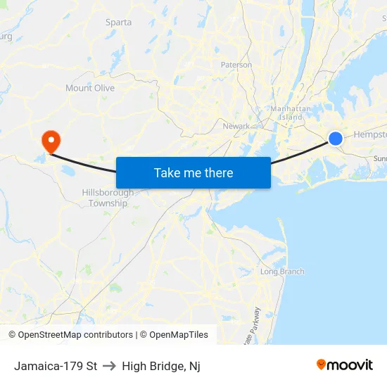 Jamaica-179 St to High Bridge, Nj map