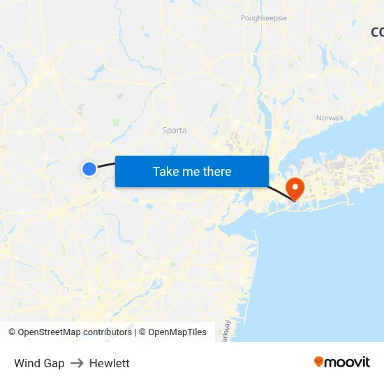 Wind Gap to Hewlett map