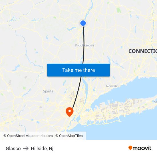 Glasco to Hillside, Nj map