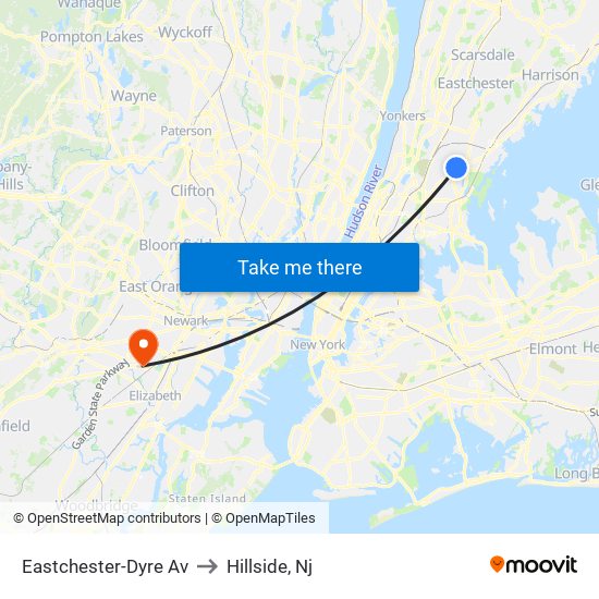 Eastchester-Dyre Av to Hillside, Nj map